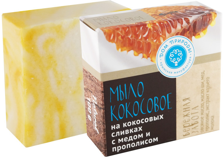 Мыло натуральное на кокосовых сливках «Бережная забота» | Мануфактура Дом Природы