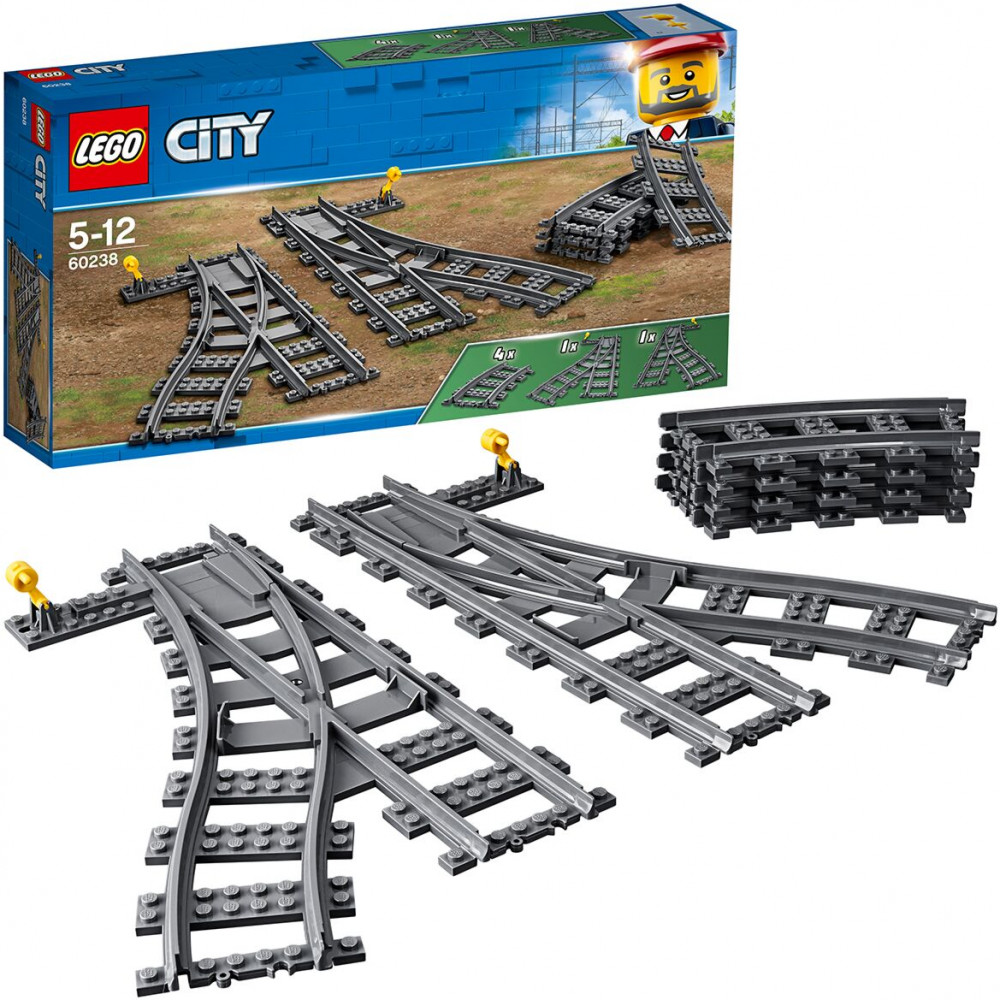 Конструктор City 60238 Железнодорожные стрелки. Switch Tracks | LEGO City | LEGO (ЛЕГО)
