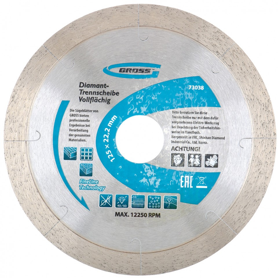 Диск алмазный (сплошной, с лазерной перфорацией) | Gross