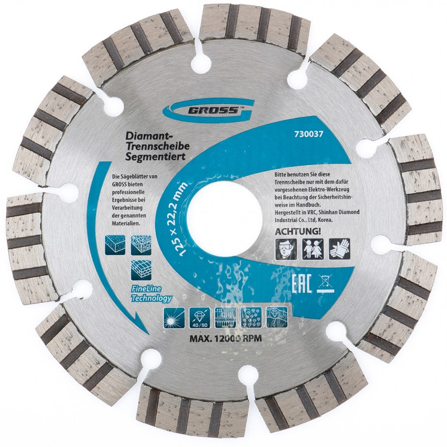 Диск алмазный (лазерная приварка турбо-сегментов) | Gross
