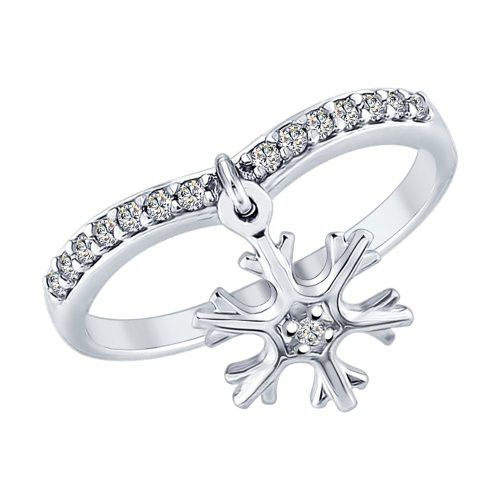 Кольцо из серебра с фианитами | SOKOLOV