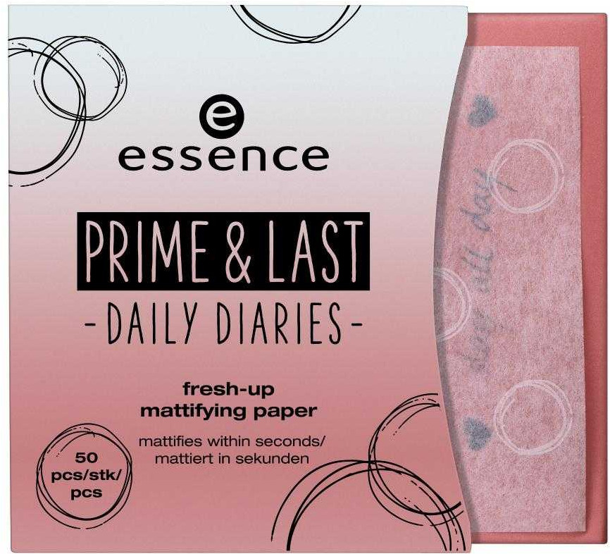 Салфетки для лица матирующие «Fresh-up mattifying paper» (50 шт.) | Prime & Last daily diaries | Essence