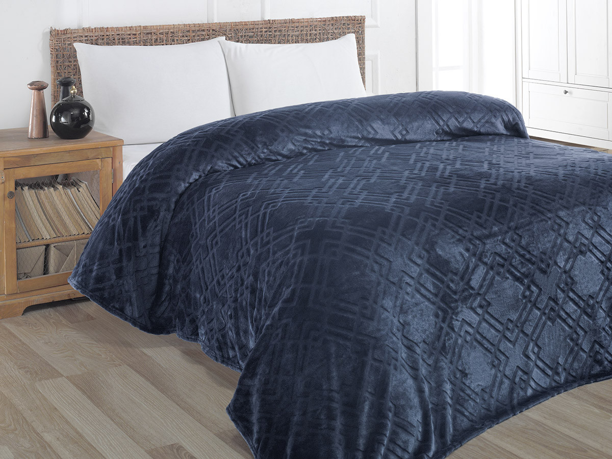 Плед «Piramit» (вельсофт, жаккард, 220×240) | Piramit | Karna