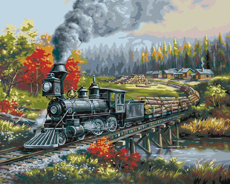 Набор для раскрашивания по номерам «Перевозка леса» | Plaid