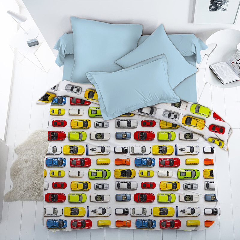 Комплект постельного белья «Машинки» (1,5-спальный, хлопок, 1 наволочка 70×70) | Непоседа