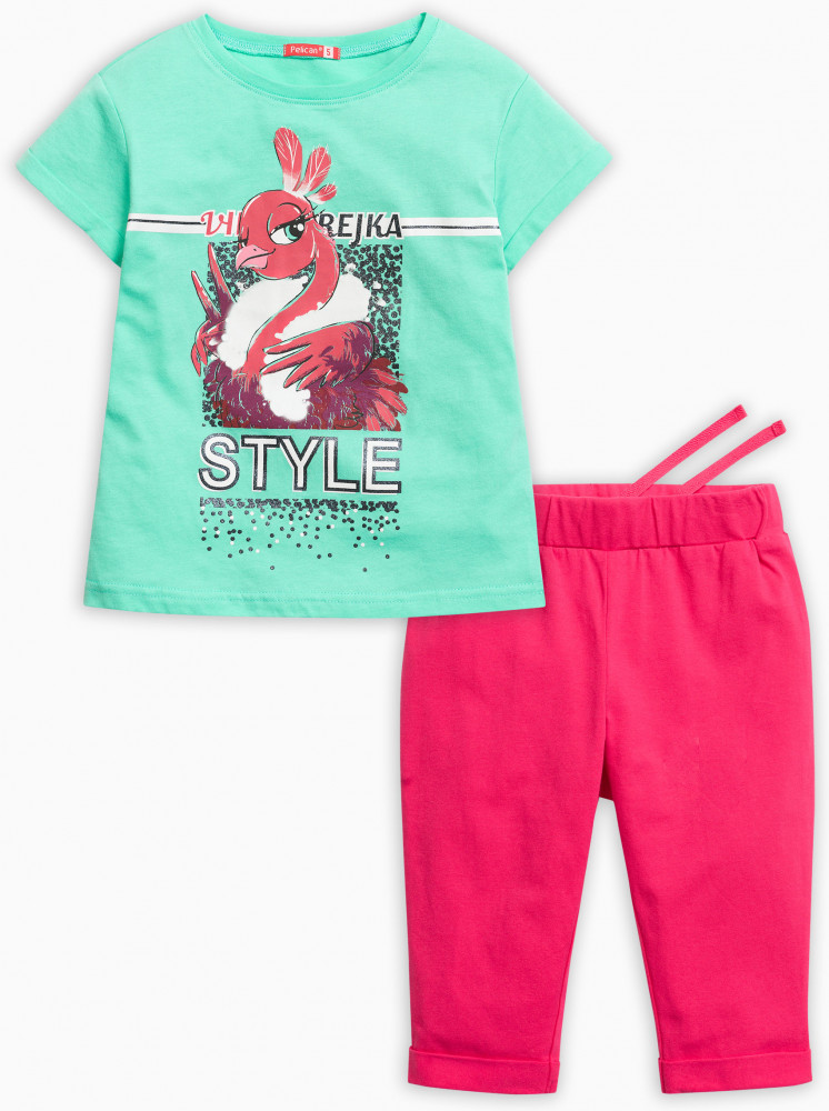Комплект для девочек: футболка и бриджи | Pelican