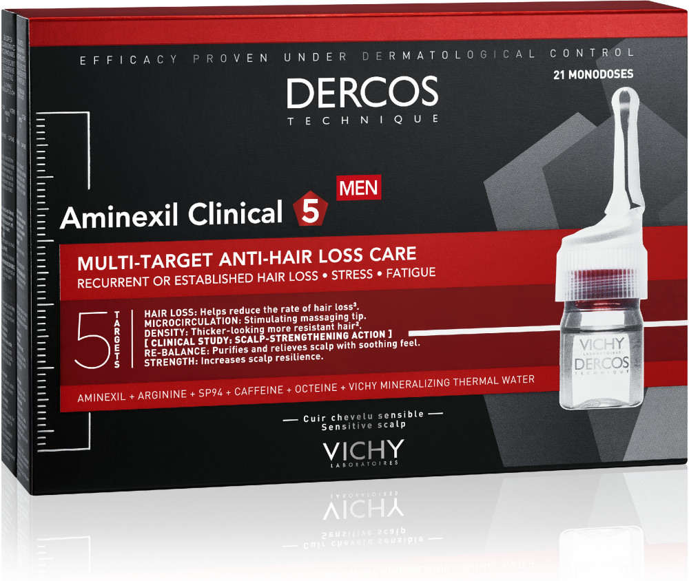 Dercos Aminexil 5 средство против выпадения волос для мужчин | Dercos | Vichy