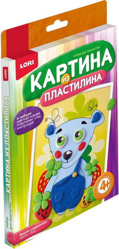 Картина из пластилина «Мишка сладкоежка» | Картина из пластилина | Lori