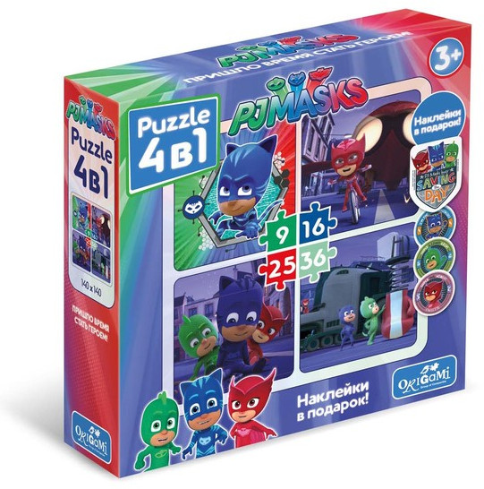 Пазл 4 в 1 «Команда Кэтбой» | PJMASKS | Origami