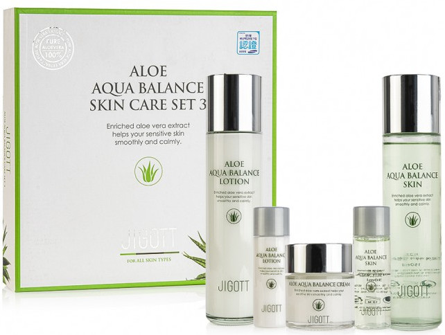Набор по уходу за кожей лица с алоэ | Aloe aqua balance | Jigott
