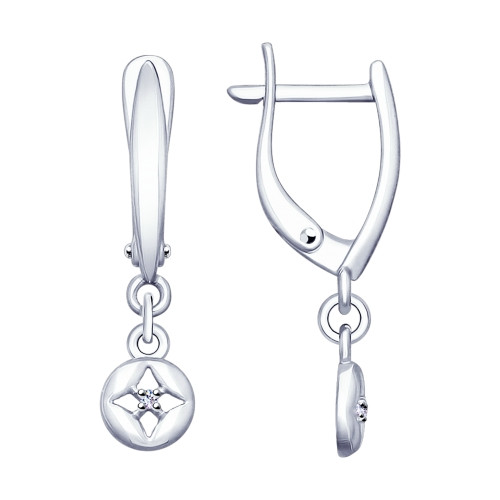 Серьги из серебра с бриллиантами | SOKOLOV