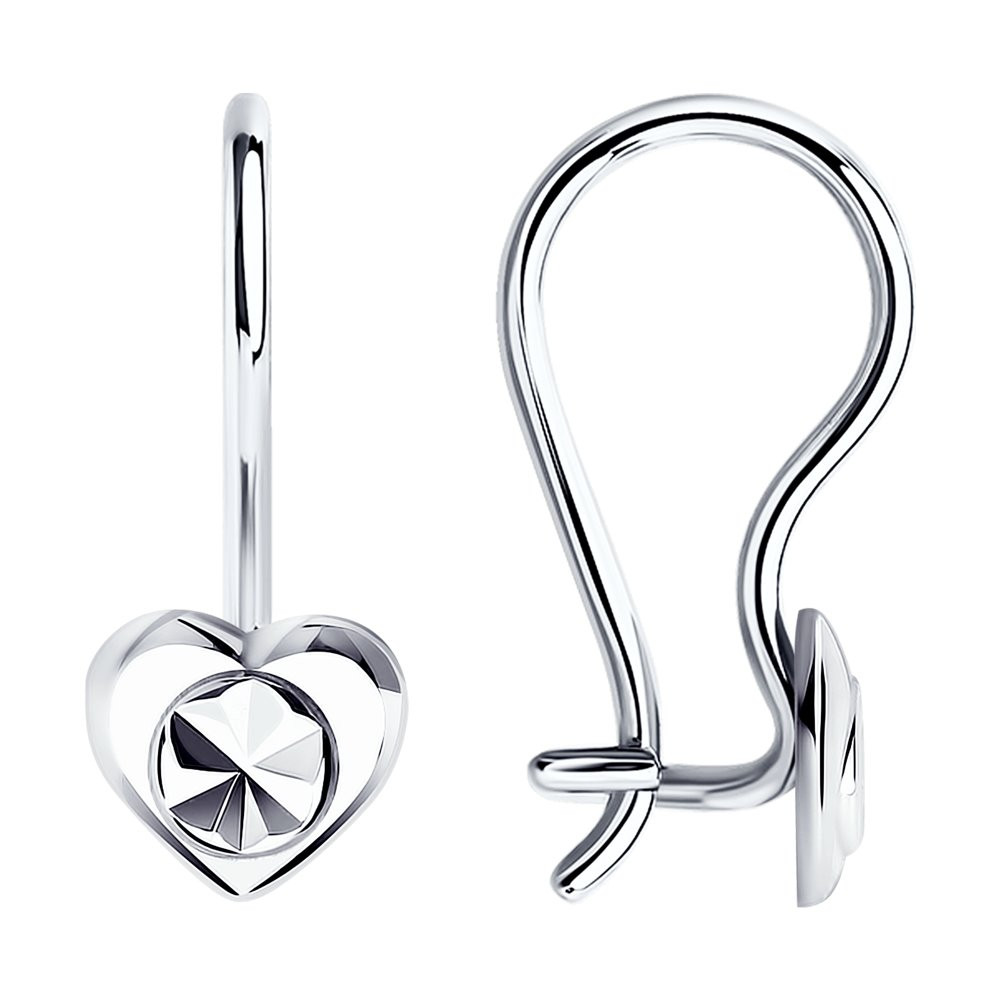 Серьги из серебра с алмазной гранью | SOKOLOV