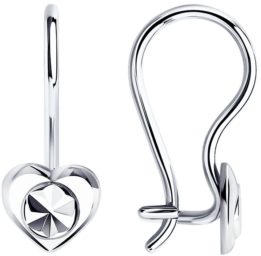 Серьги из серебра с алмазной гранью | SOKOLOV