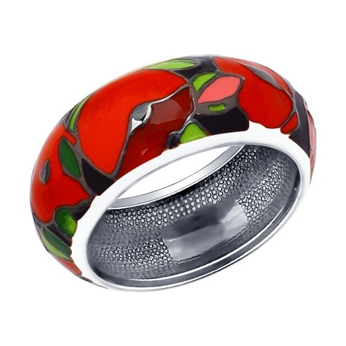 Кольцо из серебра с эмалью | SOKOLOV