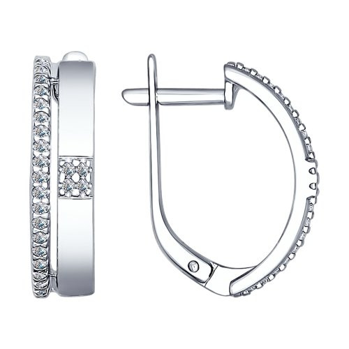 Серьги из серебра с фианитами | SOKOLOV