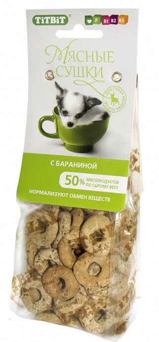 Мясные сушки с бараниной (100 г) | Лакомый кусочек | TiTBiT
