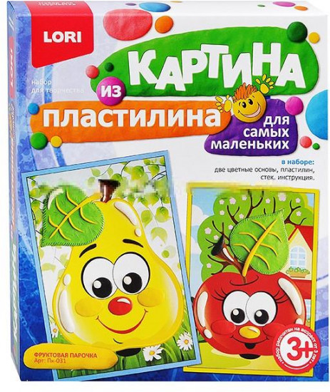 Картина из пластилина «Фруктовая парочка»