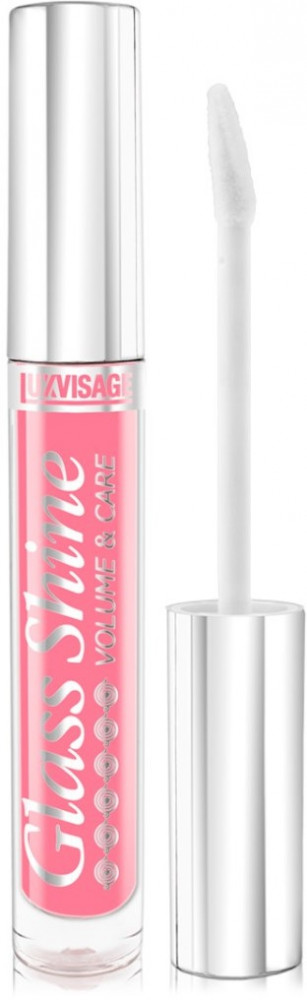 Блеск для губ с эффектом объема «Glass shine», тон 04 Персиково-розовый | Volume & care | LuxVisage