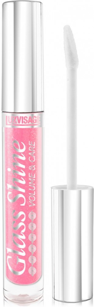 Блеск для губ с эффектом объема «Glass shine», тон 08 Светлая фуксия | Volume & care | LuxVisage