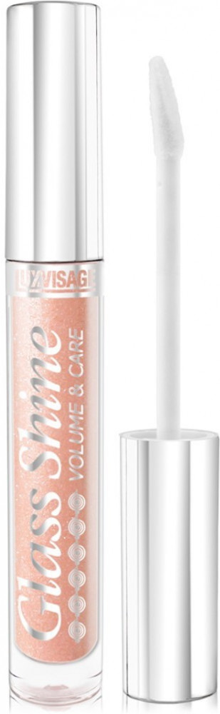 Блеск для губ с эффектом объема «Glass shine», тон 14 Нюд с шиммером | Volume & care | LuxVisage