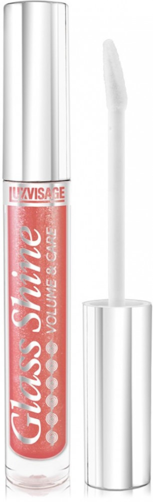 Блеск для губ с эффектом объема «Glass look», тон 15 Темный коралл с шиммером | Volume & care | LuxVisage