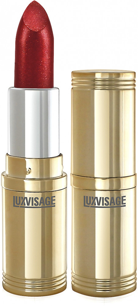Помада для губ перламутровая с глянцевым блеском, тон 33 Красный с глиттерами и жемчужным перламутром | LuxVisage