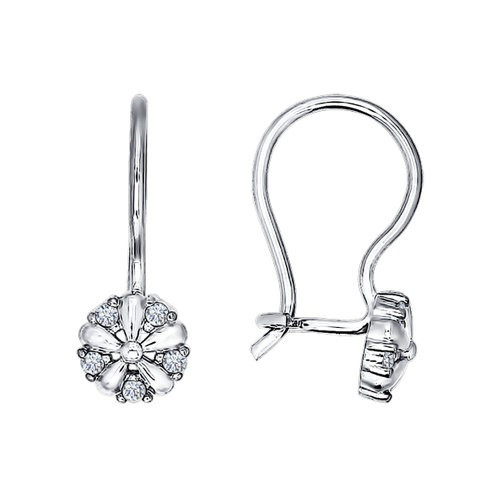 Серьги из серебра с фианитами | SOKOLOV