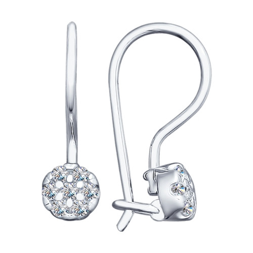 Серьги из серебра с фианитами | SOKOLOV