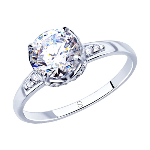 Кольцо из серебра с фианитами | SOKOLOV