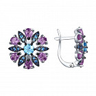 Серьги из серебра с миксом камней