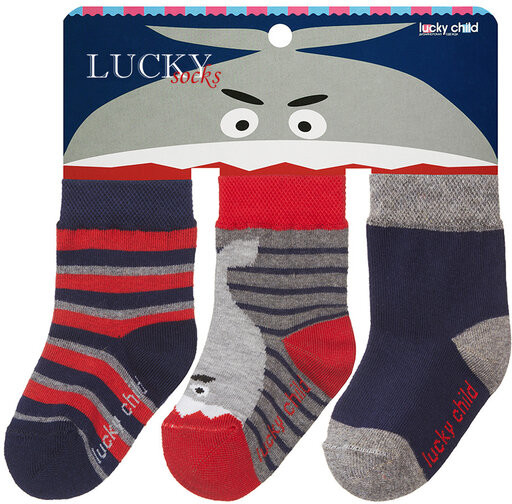 Комплект носков для мальчиков (3 пары) | Акула | Lucky Child