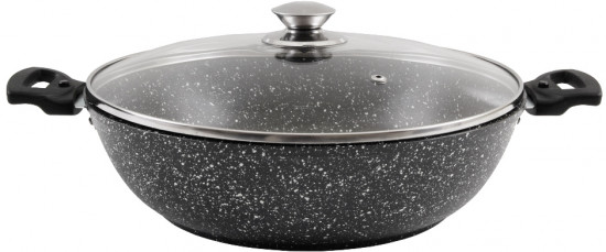 Сотейник со стеклянной крышкой и съемными ручками «Мрамор»