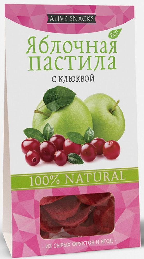 Пастила яблочная с клюквой | Живые снеки