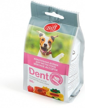 Дольки жевательные «Мясное ассорти» | Dent | Biff