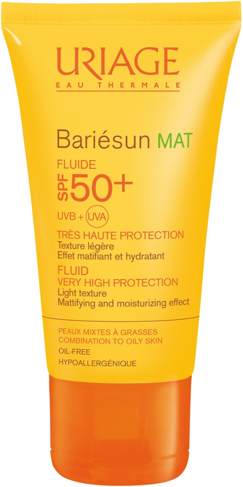 Флюид матирующий для комбинированной и жирной кожи SPF 50 | Bariesun | Uriage