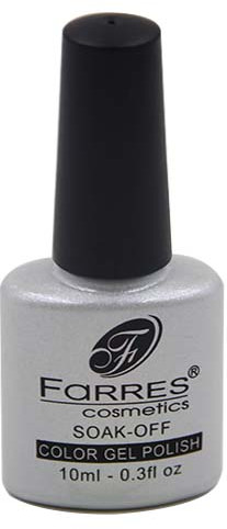 Гель-лак для ногтей, оттенок 023 Белый с крупными блестками | Color Gel Polish | Farres