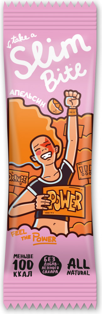 Батончик фруктово-ягодный «Апельсин» | Slim Unicorn | Bite