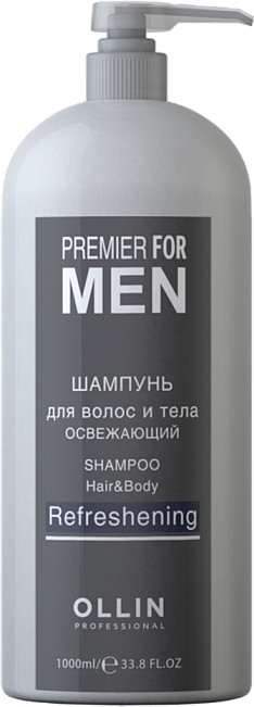 Шампунь для волос освежающий | Premier for men | Ollin Professional