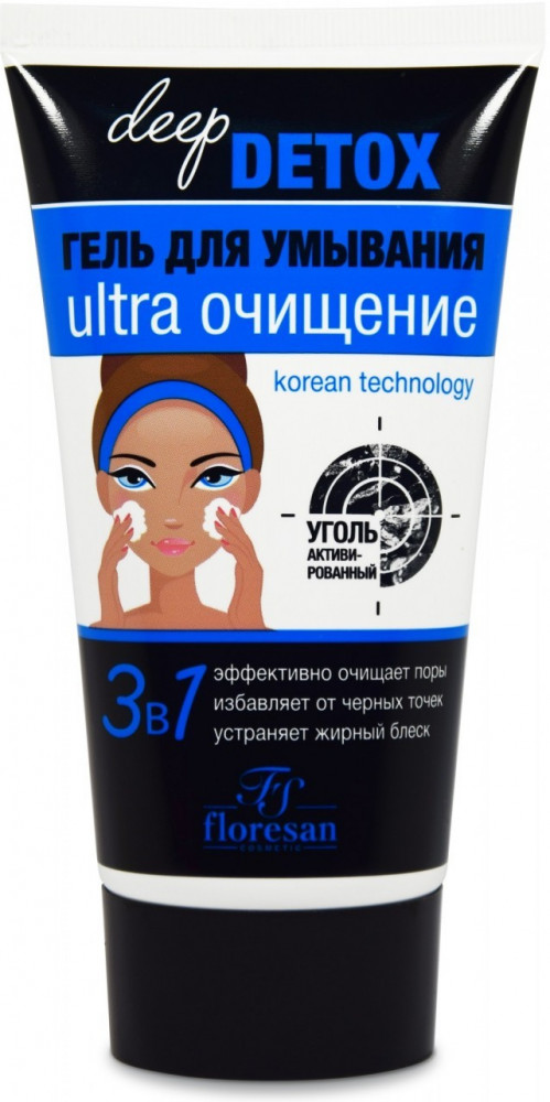 Гель для умывания с активированным углем | Deep detox | Floresan
