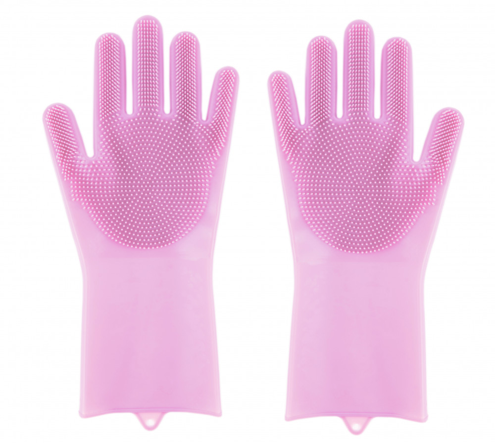 Перчатки для мытья посуды с чистящей щеткой «Magic brush»
