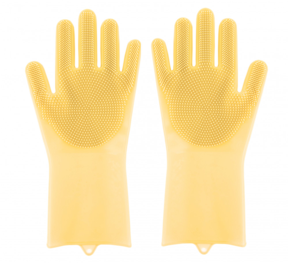 Перчатки для мытья посуды с чистящей щеткой «Magic brush»