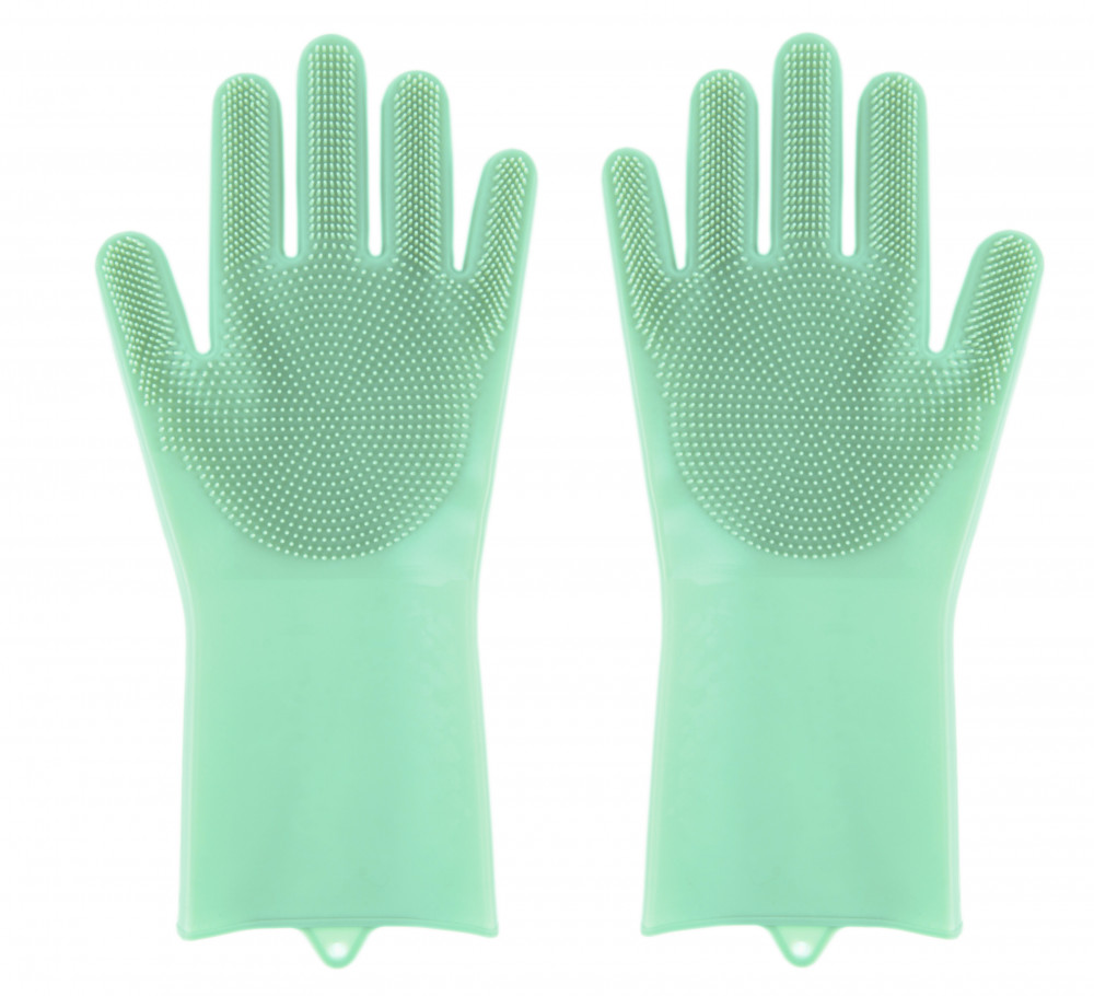 Перчатки для мытья посуды с чистящей щеткой «Magic brush»