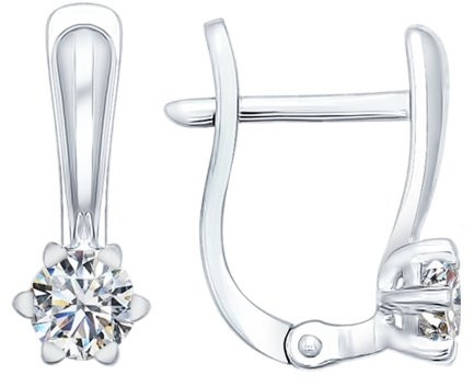 Серьги из серебра с фианитами Swarovski | SOKOLOV