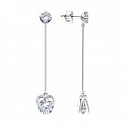 Серьги из серебра с фианитами