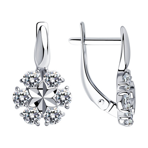 Серьги из серебра с фианитами | SOKOLOV