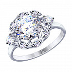 Кольцо из серебра с фианитами