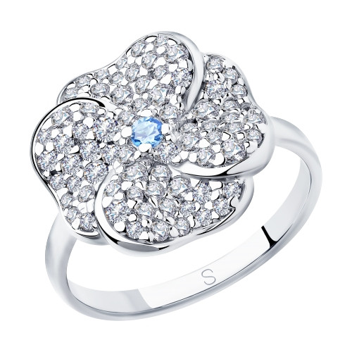 Кольцо из серебра с фианитами | SOKOLOV