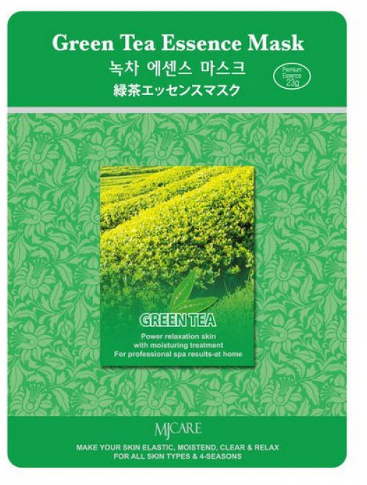 Маска для лица тканевая с экстрактом зеленого чая | Essence mask | Mijin
