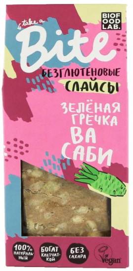 Слайсы из зеленой гречки с васаби и кунжутом