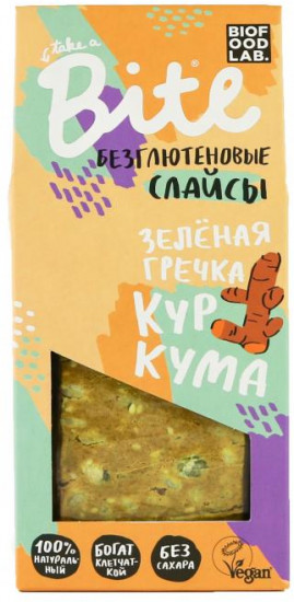 Слайсы из зеленой гречки с кунжутом и куркумой